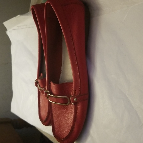 Coach Shoes Coach Flynn Red Leather Flat Driving Shoes Poshmark